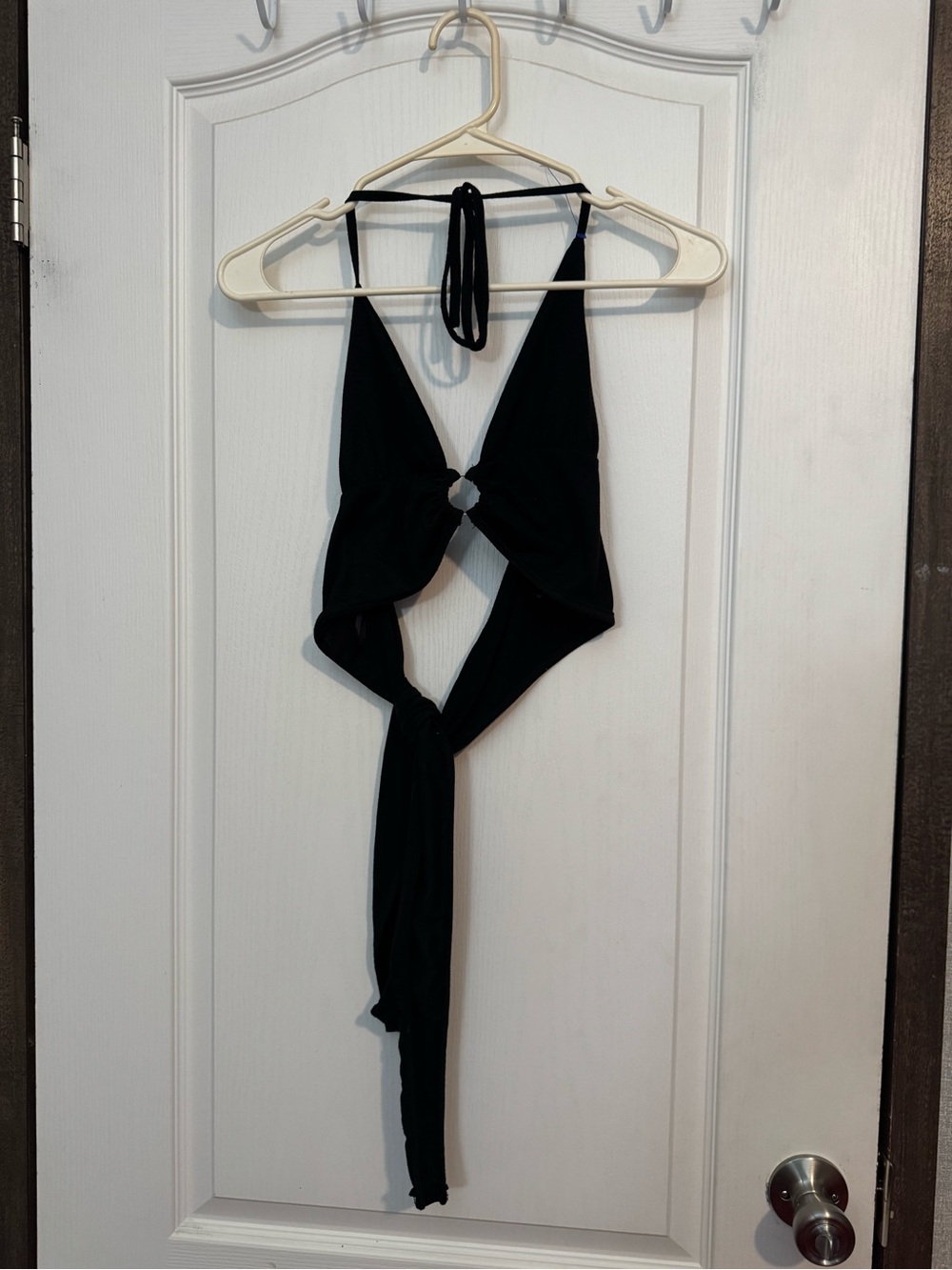 Black Y2K Halter Top